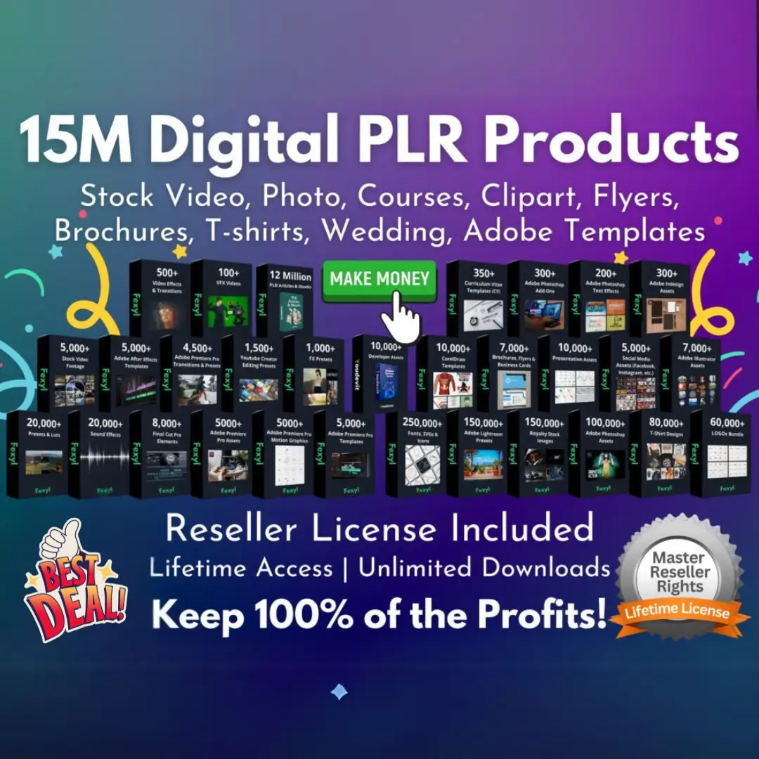 15 MILLION+ DIGITAL PRODUCTS WITH PLR AND MRR RIGHTS BUNDLE 3.0